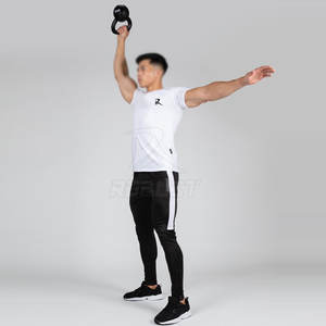 Venta al por mayor de los hombres personalizados de secado rápido Fitness camiseta de poliéster en blanco ajustado Athletic Gym Sport camiseta de entrenamiento - Product Image 3