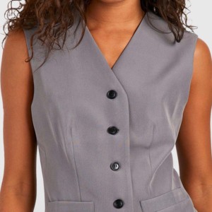 Chaleco de algodón de alta calidad OEM para mujer, diseño de última moda sin mangas, estilo bomber con letras tejidas - Product Image 3