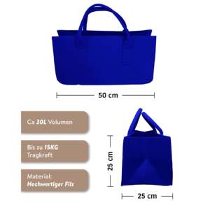 Bolsa de Fieltro Azul Rey para Transportar Leña, Organizador Versátil para Viajes y Almacenamiento de Ropa - Product Image 2