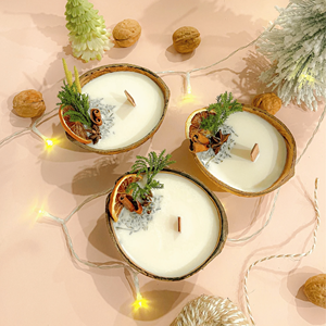 เทียนมะพร้าวของขวัญวันวาเลนไทน์เทียนในมะพร้าวจากเวียดนาม - Product Image 5