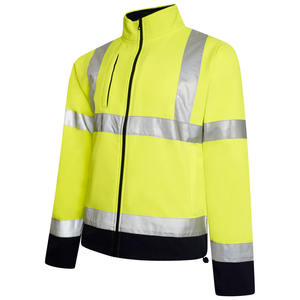 Veste Softshell de sécurité haute visibilité imperméable à deux tons jaune/bleu marine, réfléchissante, en vente chaude - Product Image 3