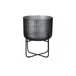 Maceta redonda de metal de lujo hecha a mano con soporte para decoración de sala de estar y decoración de jardín - Product Image 6