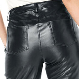 Los pantalones de cuero para mujer más vendidos, ropa de calle de invierno con cintura elástica a la moda de PU con MOQ bajo, 20 piezas en diferentes colores - Product Image 6