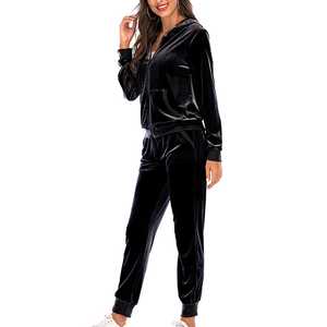 Velvet Tracksuit for Women 2024 Custom Logo Velour Sweatsuit Sweat Track <b>Suit</b> <b>Jogging</b> <b>Suit</b> Velour <b>Lady</b> Two Piece Tracksuits - Product Image 3