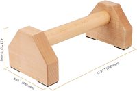 2 PCS 12 Inch Push-up Stand, barres de pompes en bois avec base antidérapante, barres de parallettes en bois planches équipement de fitness d'entraînement