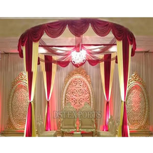 Mariage indien Mandap avec cadre de toile de fond ovale prix de gros taille personnalisée décoration de mariage configuration chaises Mandapam traditionnelles - Product Image 1