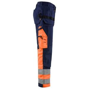 Pantalones de Trabajo para Hombre, Color Azul Marino, Reflectantes, Transpirables, Certificados CE, con Franjas de Seguridad Naranjas y Bolsillos con Clip para Uso Industrial - Product Image 6