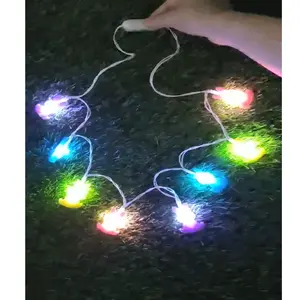 Vietnam multicolore matière plastique Pâques 8 LED fête vacances qualité fournitures Pâques IP55 note lapin clignotant collier