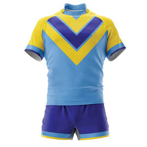 Precio asequible Color personalizado Tallas grandes Rugby Uniforme Set 100% Poliéster Sublimación Diseño logo Ropa Rugby Uniforme - Product Image 1