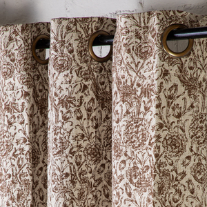Rideau à œillets de ferme moderne Impression botanique monochromatique élégante Design minimaliste pour rideaux et cantonnières élégants - Product Image 2