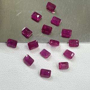 Rubí de Mozambique Natural de Alta Calidad, Calibrado, Corte Octogonal de 3x4 mm, Color Rosa Rojizo, Gema Suelta para Hacer Pulseras - Product Image 3