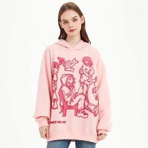 Sudadera con Capucha Rosa de Invierno de Manga Larga para Mujer con Logotipo Personalizado, Sudadera de Forro Polar Suave para Mujer - Product Image 6