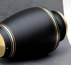 Cremación de color negro para cenizas Urna hecha a mano para adultos para cenizas de mascotas Contenedor de entierro para urna funeraria conmemorativa humana - Product Image 3
