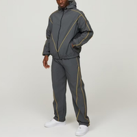 Survêtement en nylon surdimensionné de haute qualité Ensemble veste et jogging sur mesure Survêtements imperméables réfléchissants