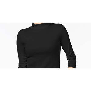 Maglia a Collo Alto in Cotone da Donna Charter Club, Nera, Taglia Piccola - Product Image 2