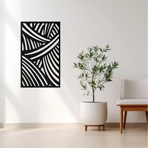 Wholesale Best Price Home Restaurant Wood Wall Art MDF Laser Cut Leaf Design Rectangle Shape Black Finished Back Wall Decor - Product Image 5