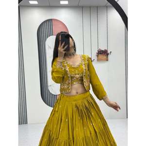 Indian Exporter Special <b>Crop</b> <b>Top</b> With Embroidery Seqance Work Perfect for Festive or Party Available at Best Price - Product Image 4