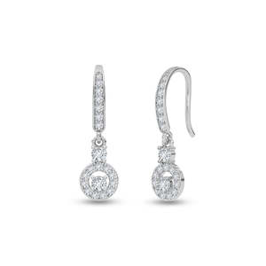 NOVAMART Fine Premium 925 Sterling Silver Circle Drop <b>Earrings</b> for Women Girls Featuring <b>Opal</b> Pearl Authenticity & Prong Setting - Product Image 1