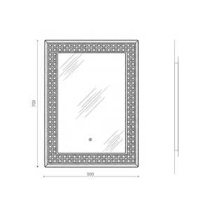 กระจกห้องน้ำทรงสี่เหลี่ยมผืนผ้าขนาด 50x70 ซม. ดีไซน์อิตาลี ยี่ห้อ Koricini พร้อมไฟ LED ตกแต่งสไตล์อิตาลี สำหรับเฟอร์นิเจอร์ห้องน้ำ - Product Image 6