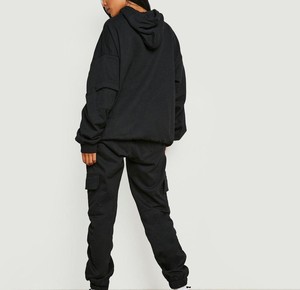 Conjunto de sudadera con capucha y pantalones de chándal informales de algodón 100% de alta calidad para hombre, estampado personalizado, ligero, transpirable con patrón de animales para invierno - Product Image 3