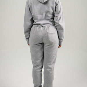ชุดวอร์มครอปสตรีแบบสั้น ปี 2024 ผ้าฟลีซคอตตอนสั่งทำพิเศษ สีพื้น สไตล์ลำลอง มีฮู้ด ระบายอากาศได้ดี สำหรับฤดูหนาว-ขายส่ง - Product Image 5