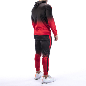 The New High Quality Jogging Tracksuits Zipper Gradient Colour Design Mens Custom polyester <b>Crewneck</b> Sweatshirts - Product Image 3