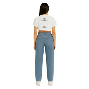 Camiseta Corta de Algodón Suave para Mujer, Estilo Vintage, Lavado Ácido, Transpirable, Informal, para Calle, Verano - Product Image 4