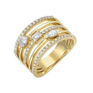 Bague de fête islamique pour femmes en acier inoxydable plaqué or 24 carats avec zircon ovale taillé à la main - Product Image 2