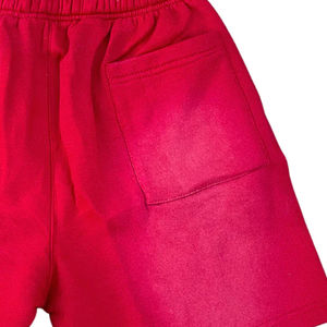 Short de survêtement personnalisé 100% coton éponge française impression 3d bouffante lavé à l'acide été gris bloc de couleur Street-wear pour hommes - Product Image 6