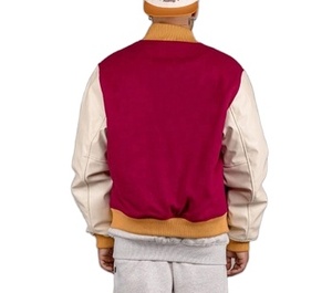 Men's Quilted Lining University Letterman <b>Jacket</b> Winter Leather Sleeves Casual <b>Mandarin</b> <b>Collar</b> Custom Wool Varsity <b>Jacket</b> Men's - Product Image 4