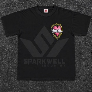 Men's <b>White</b> Heart Graphic T-Shirt Short Sleeve O-Neck Cotton Jersey Regular Fit Casual Printed <b>Tee</b> - Product Image 4