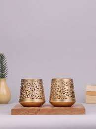 ชุดเคลือบผงโลหะที่ใส่เทียนเหล็ก2อันที่ใส่เทียนทำด้วยมือ - Product Image 2