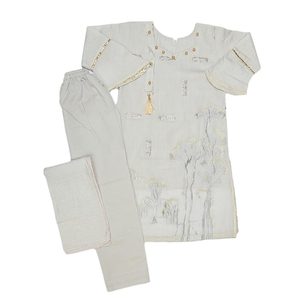 Traje Elegante Bordado para Niñas de 3 Piezas - Gris - Product Image 1