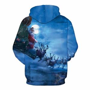 Pull-over de sport 3D cousu personnalisé Sweat-shirt à capuche de Noël avec impression brodée pour la saison d'automne - Product Image 2