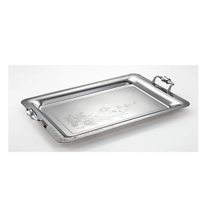 Excellent plateau de service en acier inoxydable argenté en métal pour la vaisselle de Restaurant plateau de nourriture nouveauté plateaux de service modernes - Product Image 3