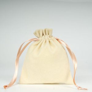 Blush Pink Velvet Rose <b>Drawstring</b> <b>Pouch</b> with Screen Printing Finish Recyclable for Storing Jewelry or Gems 4 5 (10 13 Cm) - Product Image 1