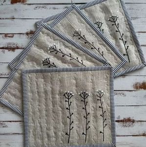 Low Price <b>Square</b> Shape Soft Cloth Linen Coaster for Home Restaurant <b>Table</b> Coaster - Product Image 1