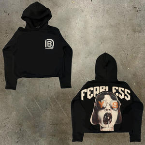 Sudadera con Capucha Corta de Forro Polar Grueso de 450 g/m² de Ajuste Regular para Invierno 2026 con Bajo sin Rematar, Sudadera Personalizada (Secado Rápido) - Product Image 4