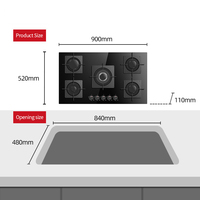 Table de Cuisson à Gaz 5 Feux Personnalisée Chine, Technologie Avancée, en Verre Céramique, Autonome, Économe en Énergie, pour Extérieur