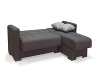 Ensemble de canapé-lit d'angle en forme de L moderne, revêtement en bois massif, rembourrage en coton, pieds en plastique, durable, confortable, petit canapé