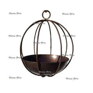 Pot de plante suspendu de couleur or de fer de qualité exclusive jardinière suspendue de forme ronde de conception fantastique pour la Offre Spéciale - Product Image 2