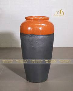 Pot en céramique émaillée Orange et noir Ombre de haute qualité GL085H90OBLO pour la plantation à la maison moderne et le style de jardin - Product Image 5