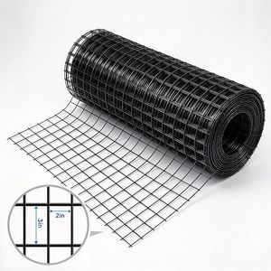 Rollo de alambre de acero soldado recubierto de vinilo negro, malla metálica de 2 x 3 pulgadas para cercas de jardín y mejoras del hogar - Product Image 1