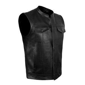 Chaleco de cuero para motorista para hombre, ropa personalizada con logotipo de club, gran oferta - Product Image 4