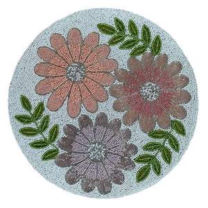 NOVA STAR CRAFT Boho Handmade Seed Beads Table Setting Decor Artistic Beaded Embroidery <b>Placemat</b> Set with Custom Design Option - Product Image 1