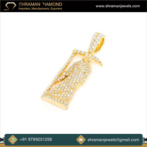 Pendentif en diamant élégant en argent 925 personnalisé pour laboratoire Bijoux religieux Santa Muerte Ange Mort Faucheuse Fine Pendentifs Charms - Product Image 2