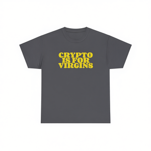 Camiseta Crypto Is For Virgins unisex para adultos, manga corta, cuello redondo, estampada en serigrafía, ropa promocional - Product Image 3