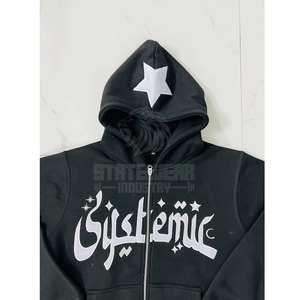 Sweat à capuche zippé pour homme, logo personnalisé, broderie, impression en relief, prix de gros, 100% coton, 450 GSM, respirant, sweat à capuche zippé pour homme - Product Image 5