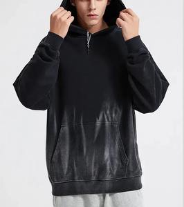 Fabricants de vêtements OEM Logo personnalisé Survêtement lourd Style cassé Sweat à capuche vintage surdimensionné avec poches kangourou délavé à l'acide - Product Image 4