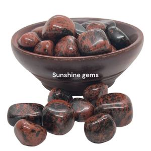 Venta al por mayor de piedras caídas de obsidiana de caoba pulida natural de cristal tallado para Feng Shui y curación - Product Image 6